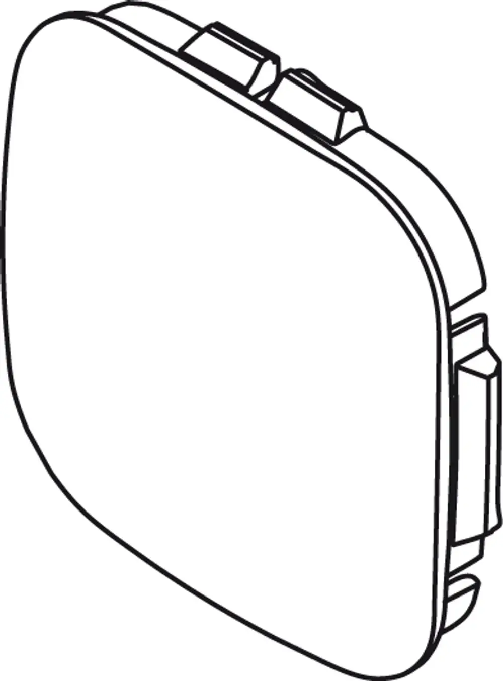 Griffkappe in quadratischer Form von Ideal Standard, abgebildet in einer einfachen, skizzenhaften Darstellung ohne spezifische Maße oder weitere Details.